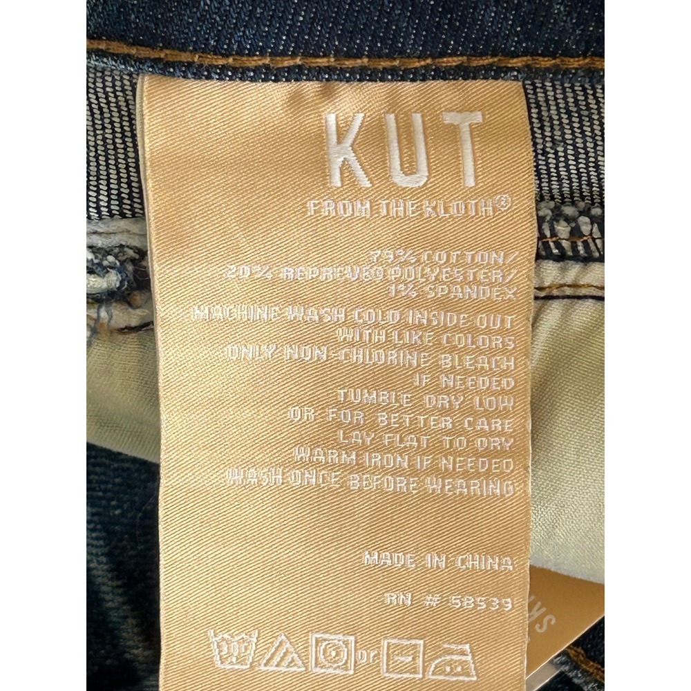 Kut from the Kloth Raw Frayed Hem Modern Western Denim Skirt Size 6 - Picture 8 of 8